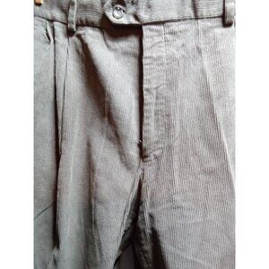 Jos A. Banks Black Corduroy Men's Pants Pleated with Cuffs. Button and Clasp